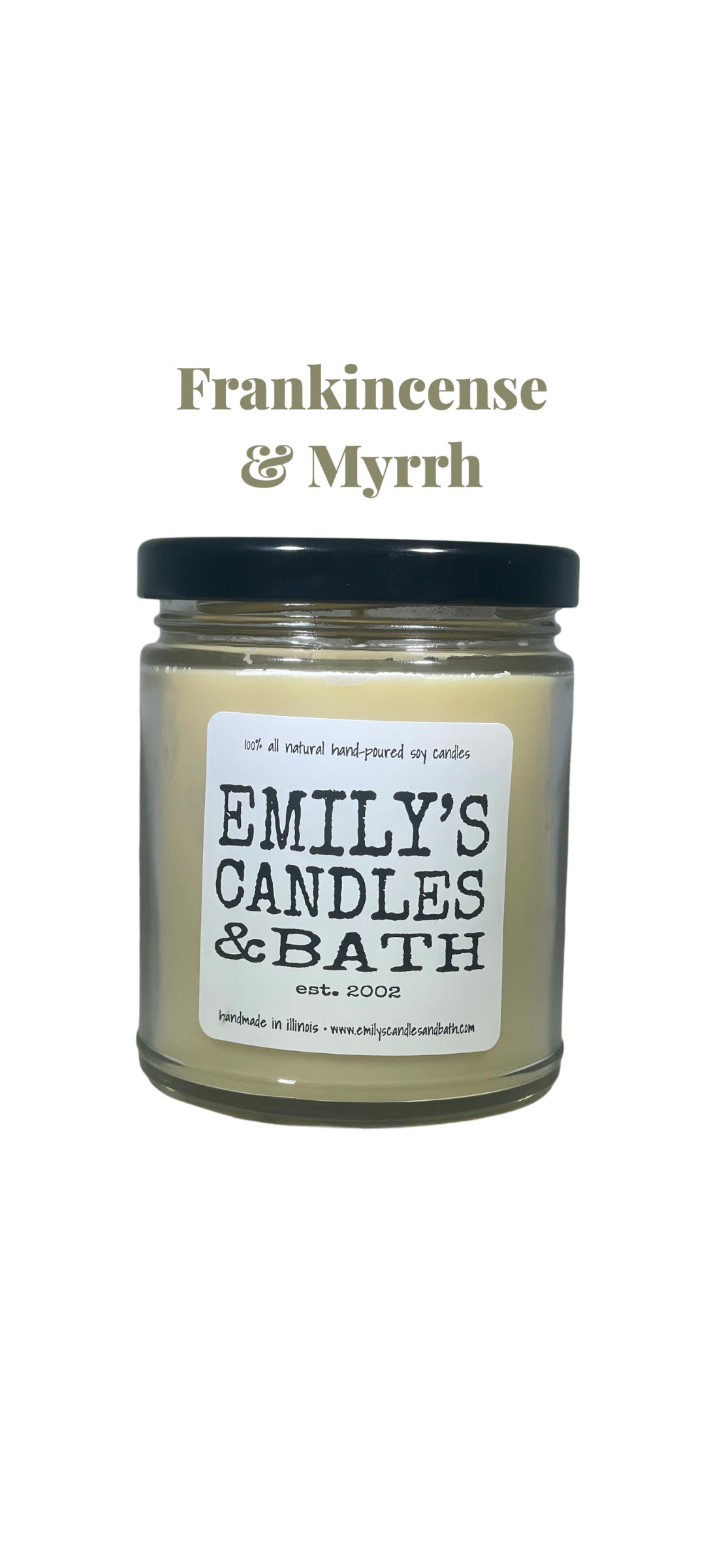 9 Oz Soy Candle Frankincense & Myrrh – Emily's Candles & Bath